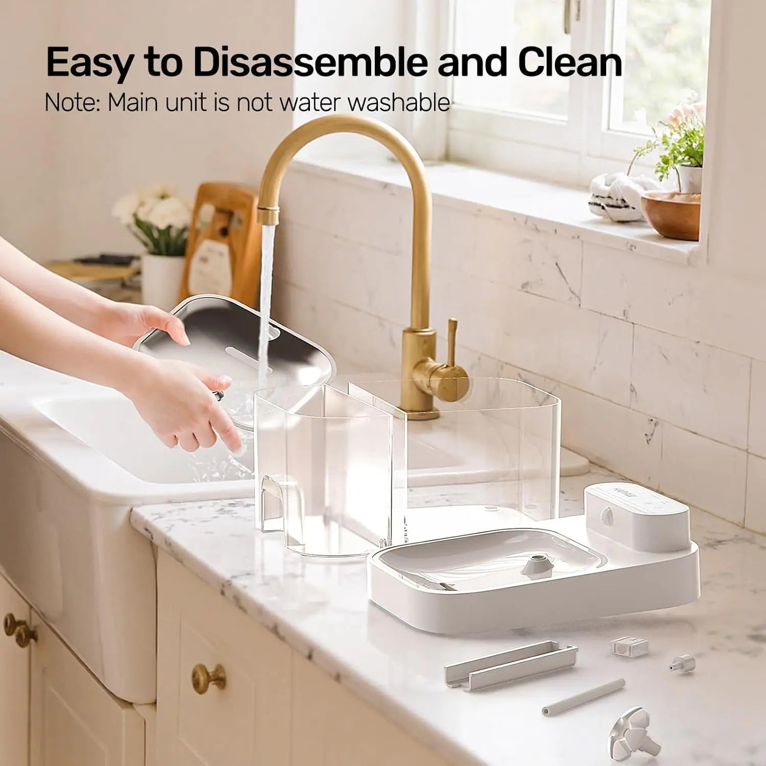 Smart Cat Water Fountain with App Monitoring Wi-Fi, 3L No-Filter System, Battery & Plug-In,