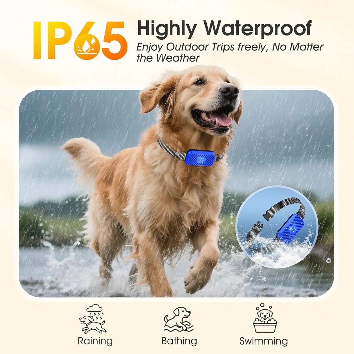 Smart Dog Bark Collar – Rechargeable No-Bark Training Collar w/ 3 Modes, 7 Levels