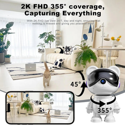 Smart Home 2K Pet Camera – Dual-Band WiFi, Motion & Pet Monitor