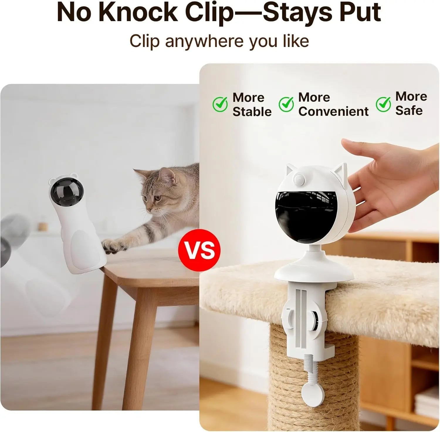 Smart Motion-Activated Cat Laser Toy, Rechargeable Clamp-On Interactive Toy