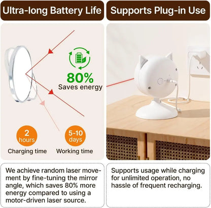 Smart Motion-Activated Cat Laser Toy, Rechargeable Clamp-On Interactive Toy