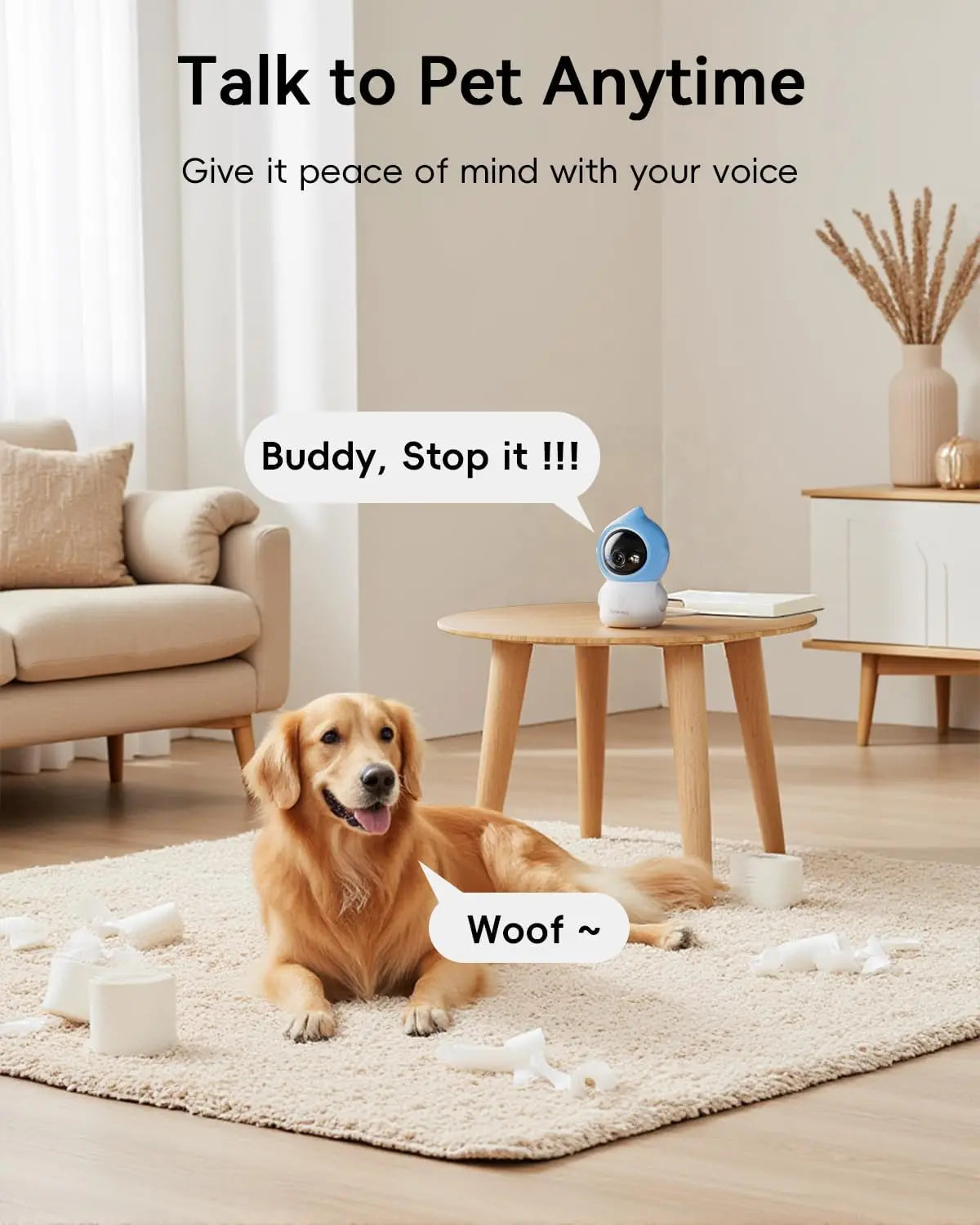 Smart Pet Camera with Laser Toy 3MP Auto Tracking 5G/2.4G WiFi Alexa Compatible