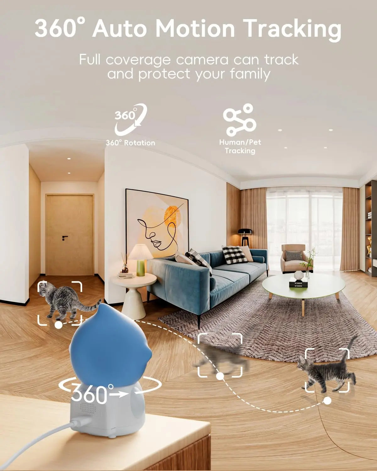 Smart Pet Camera with Laser Toy 3MP Auto Tracking 5G/2.4G WiFi Alexa Compatible
