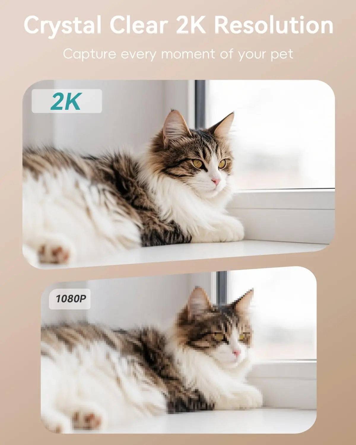 Smart Pet Camera with Laser Toy 3MP Auto Tracking 5G/2.4G WiFi Alexa Compatible
