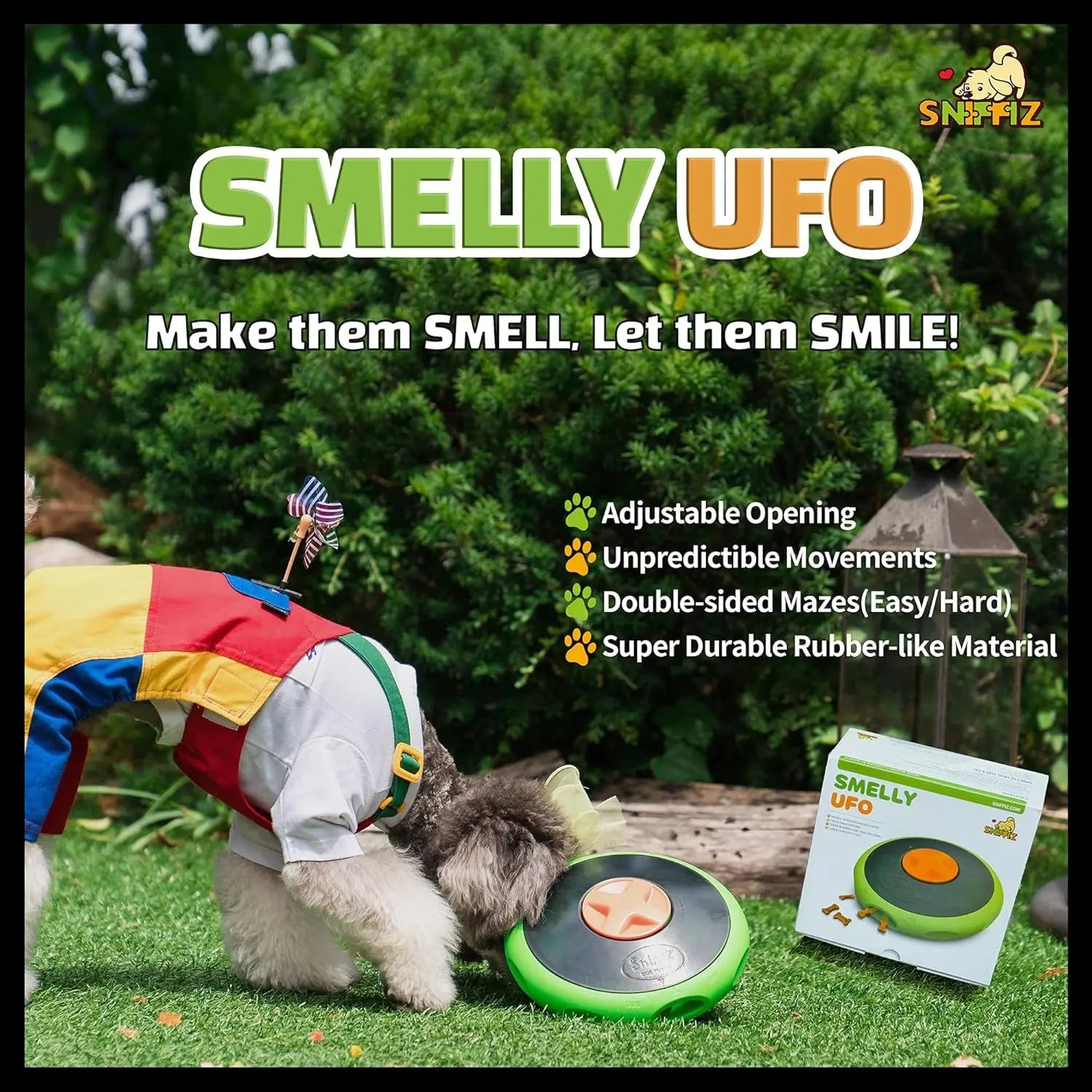UFO Interactive Dog Treat Dispensing Puzzle Slow Feeder Toy