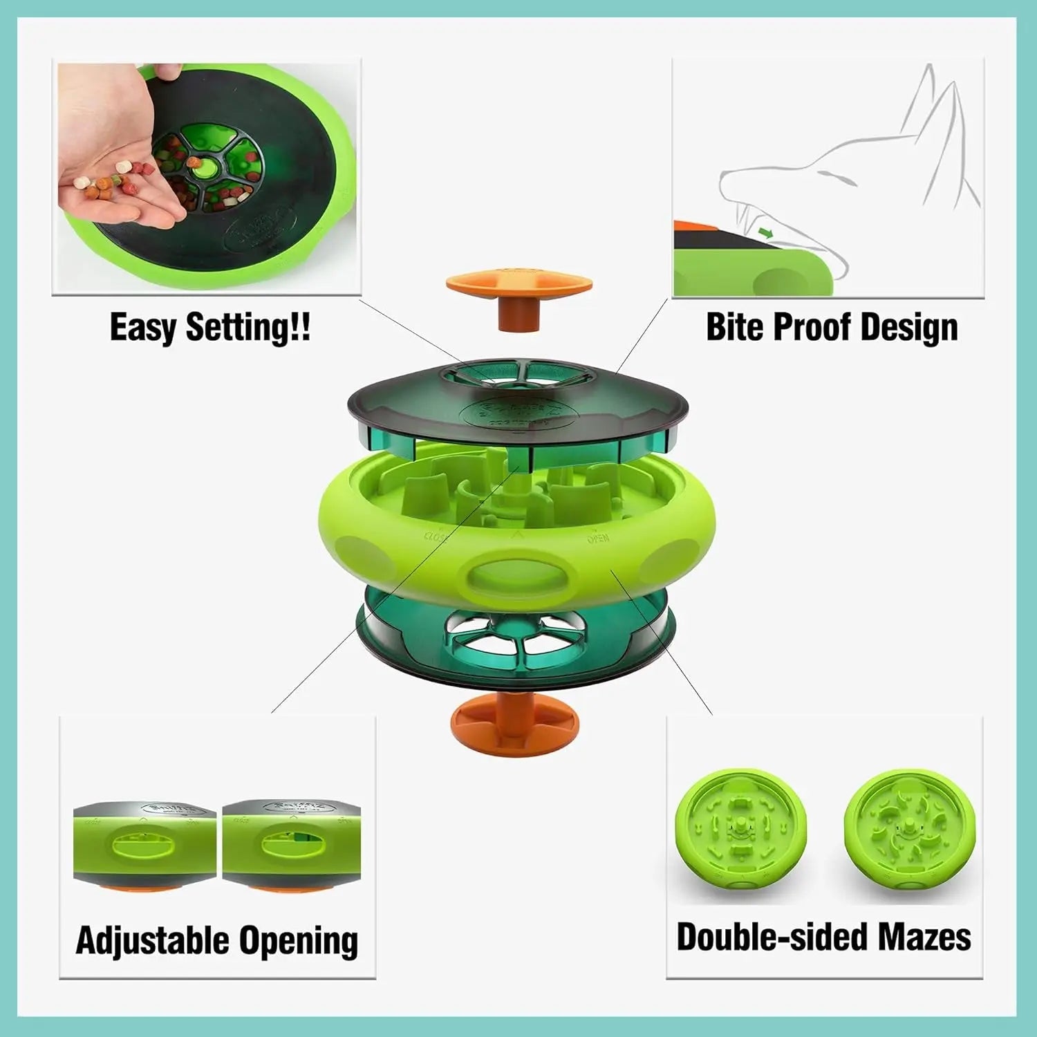 UFO Interactive Dog Treat Dispensing Puzzle Slow Feeder Toy