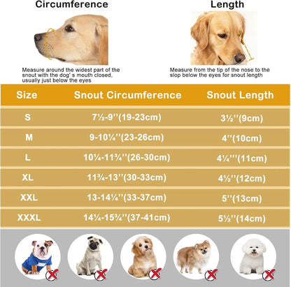 Soft Basket Dog Muzzle Breathable Adjustable Prevents Biting Chewing Training