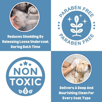 South Bark Blue-Shed Pet Shampoo 12oz – Deshedding & Brightening for Dogs & Cats