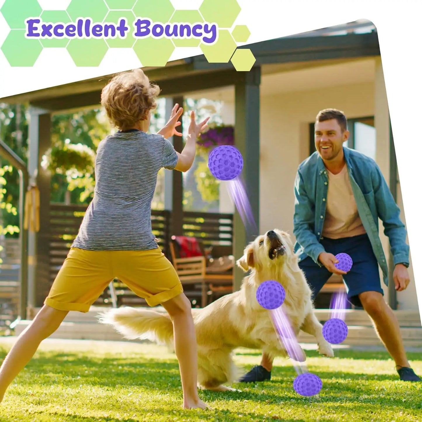 Squeaky Rubber Dog Ball for Aggressive Chewers, Floating Interactive Toy