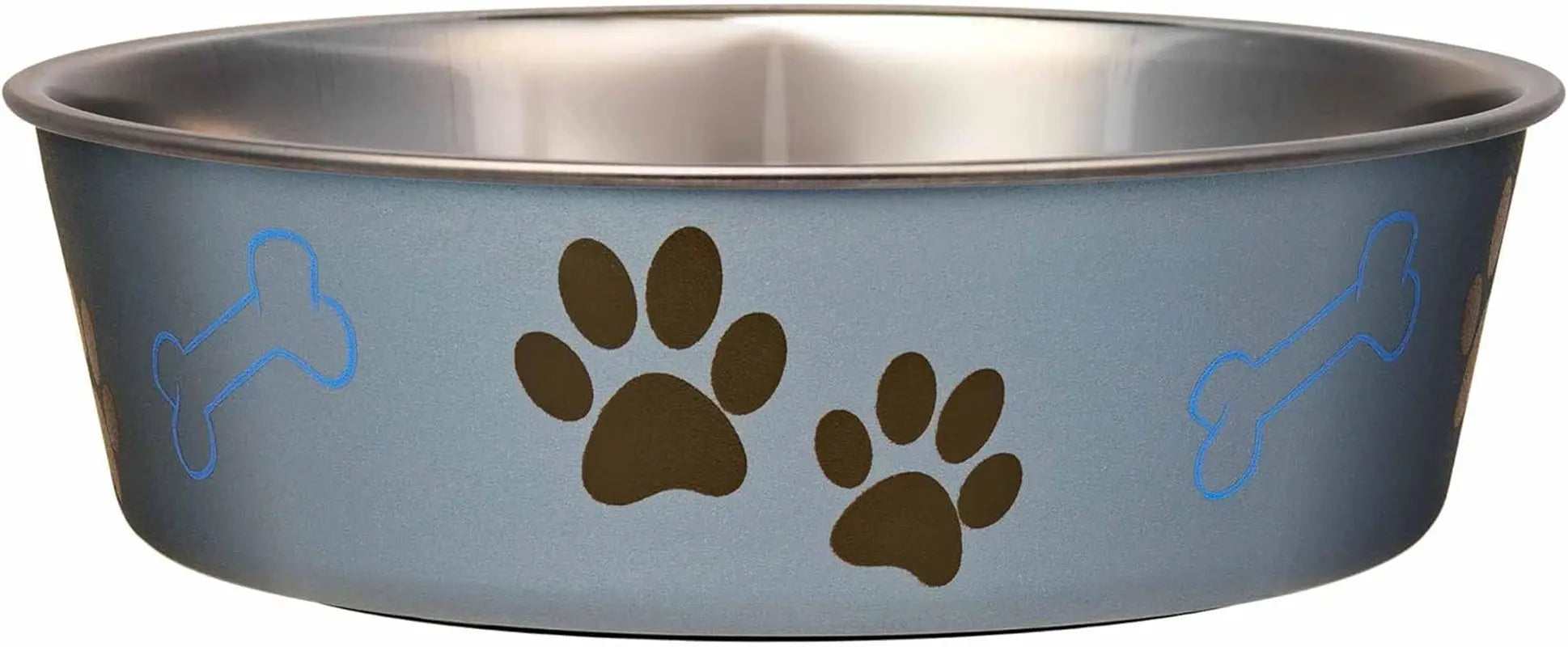 Stainless Steel Dog & Cat Bowl | Spill-Resistant Feeding Bowl (various colors) Blueberry X-Large (65-100Lbs)