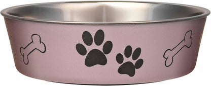 Stainless Steel Dog & Cat Bowl | Spill-Resistant Feeding Bowl (various colors) Grape