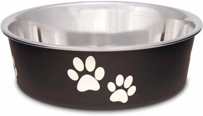 Stainless Steel Dog & Cat Bowl | Spill-Resistant Feeding Bowl (various colors) Espresso Small