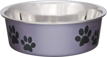 Stainless Steel Dog & Cat Bowl | Spill-Resistant Feeding Bowl (various colors) Grape Small (10-20Lbs)