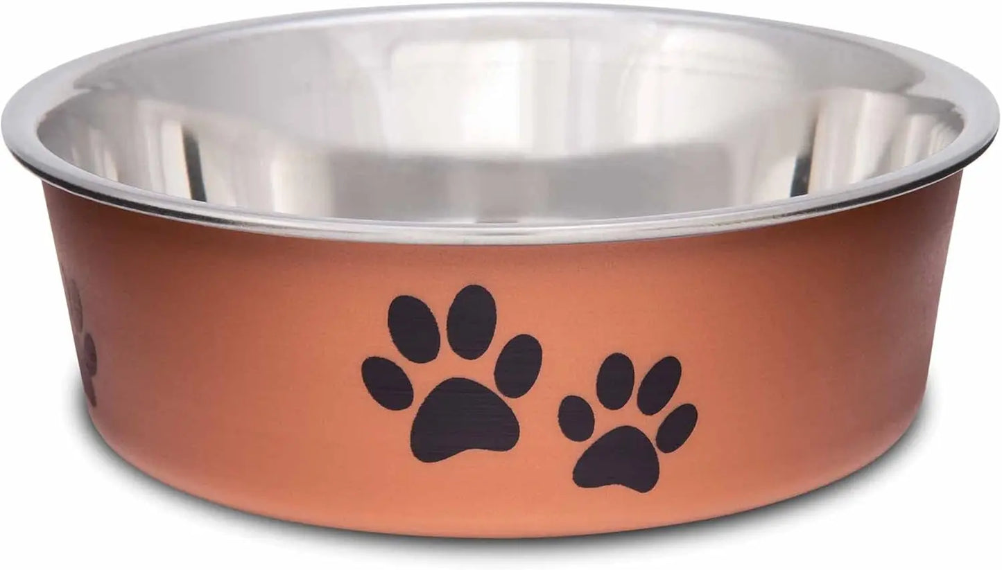 Stainless Steel Dog & Cat Bowl | Spill-Resistant Feeding Bowl (various colors) Copper Small