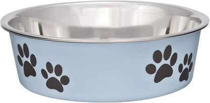 Stainless Steel Dog & Cat Bowl | Spill-Resistant Feeding Bowl (various colors) Murano Blue Small (10-20Lbs)