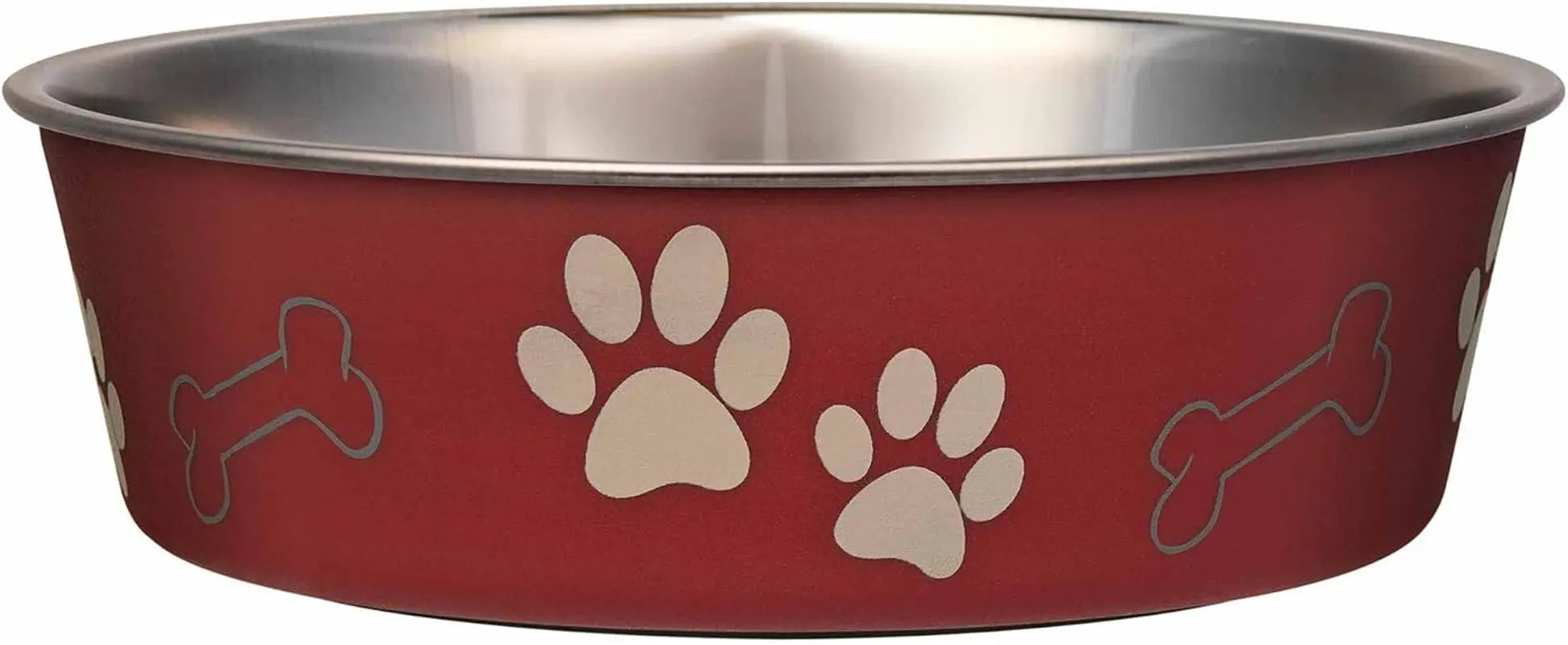 Stainless Steel Dog & Cat Bowl | Spill-Resistant Feeding Bowl (various colors) Merlot