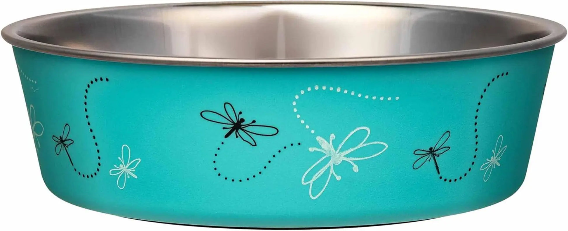 Stainless Steel Dog & Cat Bowl | Spill-Resistant Feeding Bowl (various colors) Dragonfly