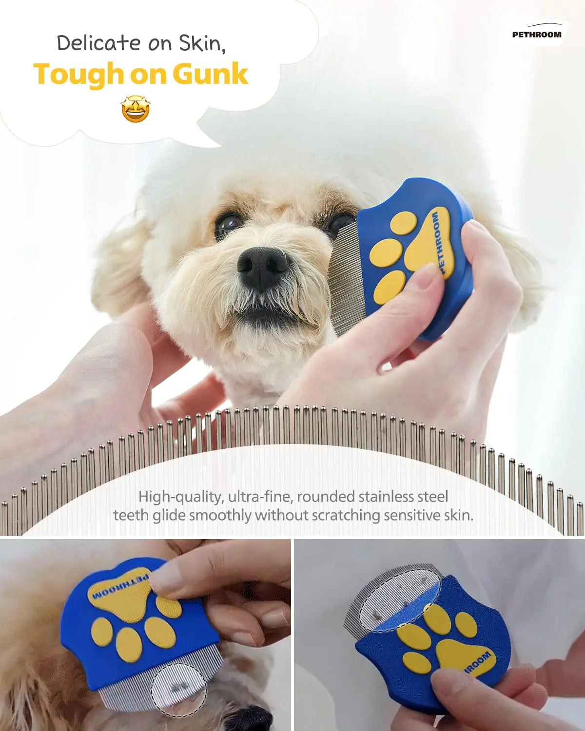 Stainless Steel Pet Eye Comb Tear Stain Remover for Dogs Cats