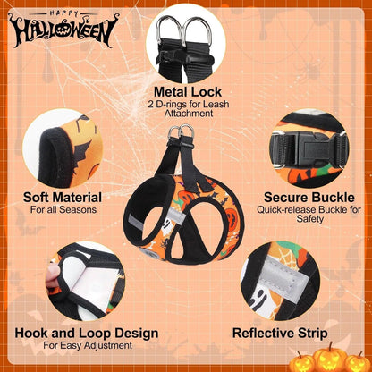 Step-In Dog Harness & Leash Set in Various Patterns – Reflective No Pull (XS- XL)