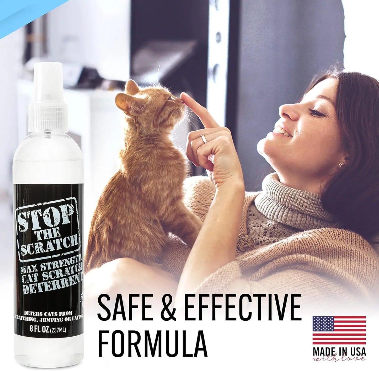 Stop the Scratch Kittens & Cat Deterrent Spray Rosemary Oil Non-Toxic Trainer