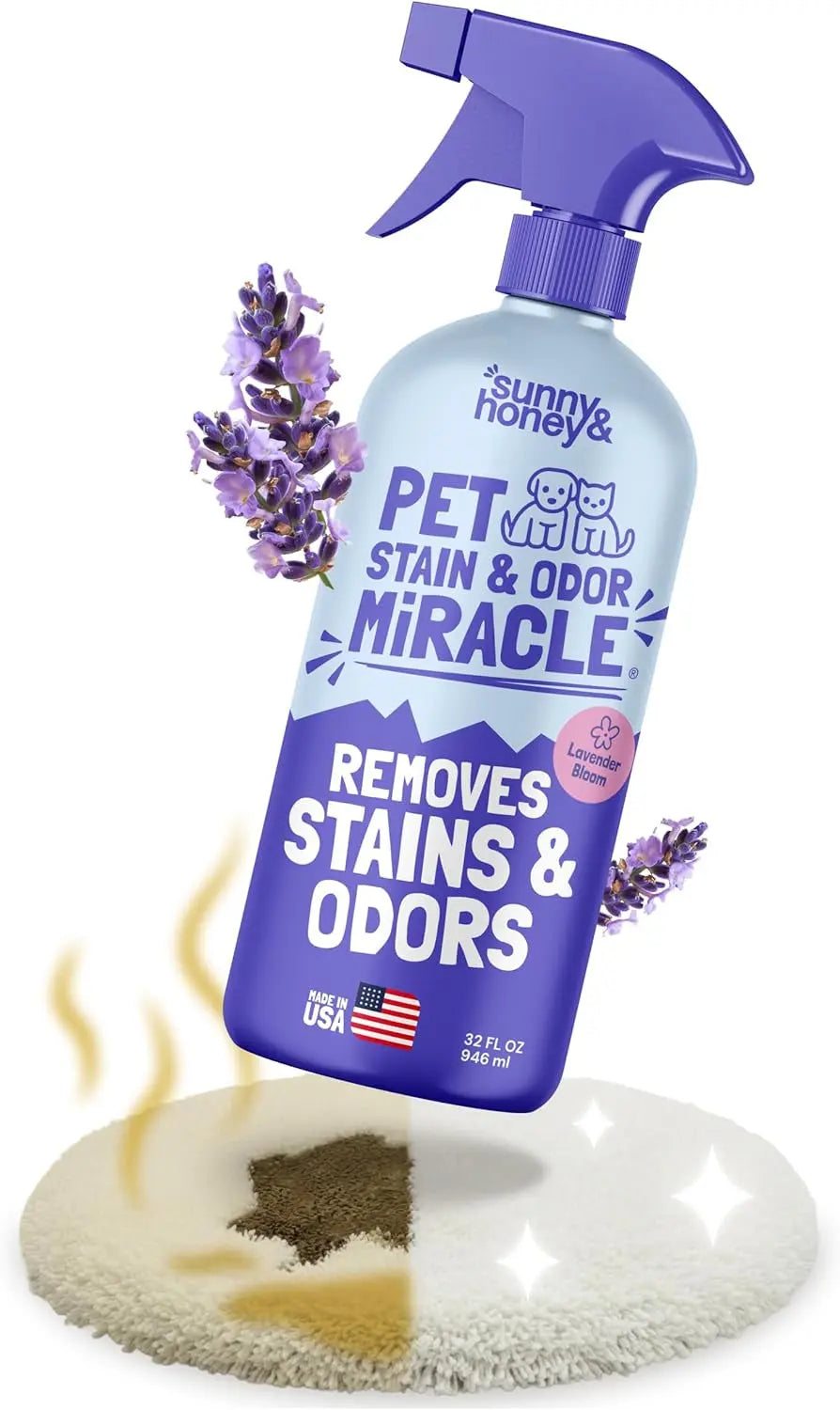 Pet Stain & Odor Remover Enzyme Cleaner Dog & Cat Urine Spray(Lavender & Mint) Light Lavender Scent 32 Fl Oz (Pack Of 1)