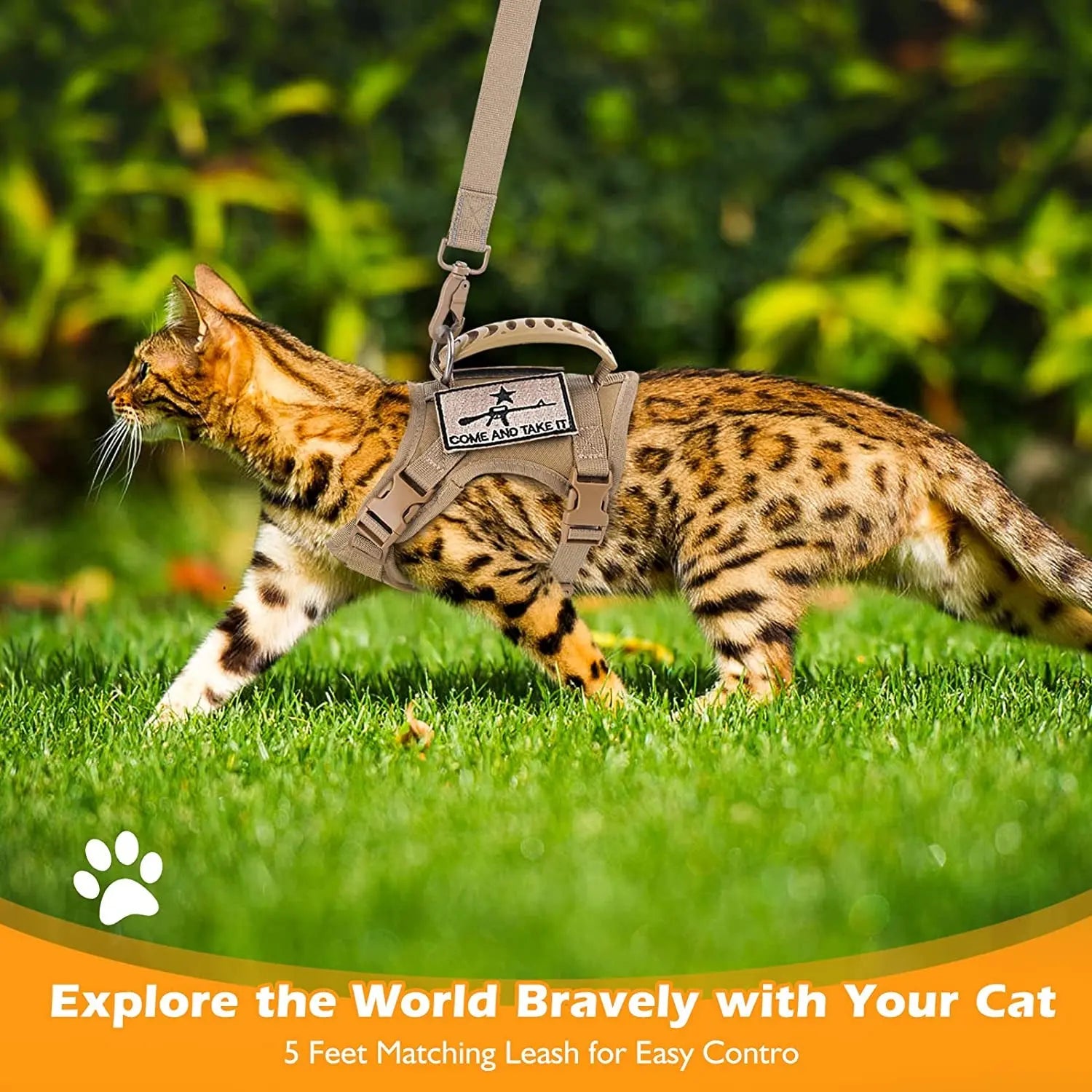 Tactical Cat Harness and Leash Set – Escape Proof, Adjustable, Breathable Vest for Cats & Small Dogs