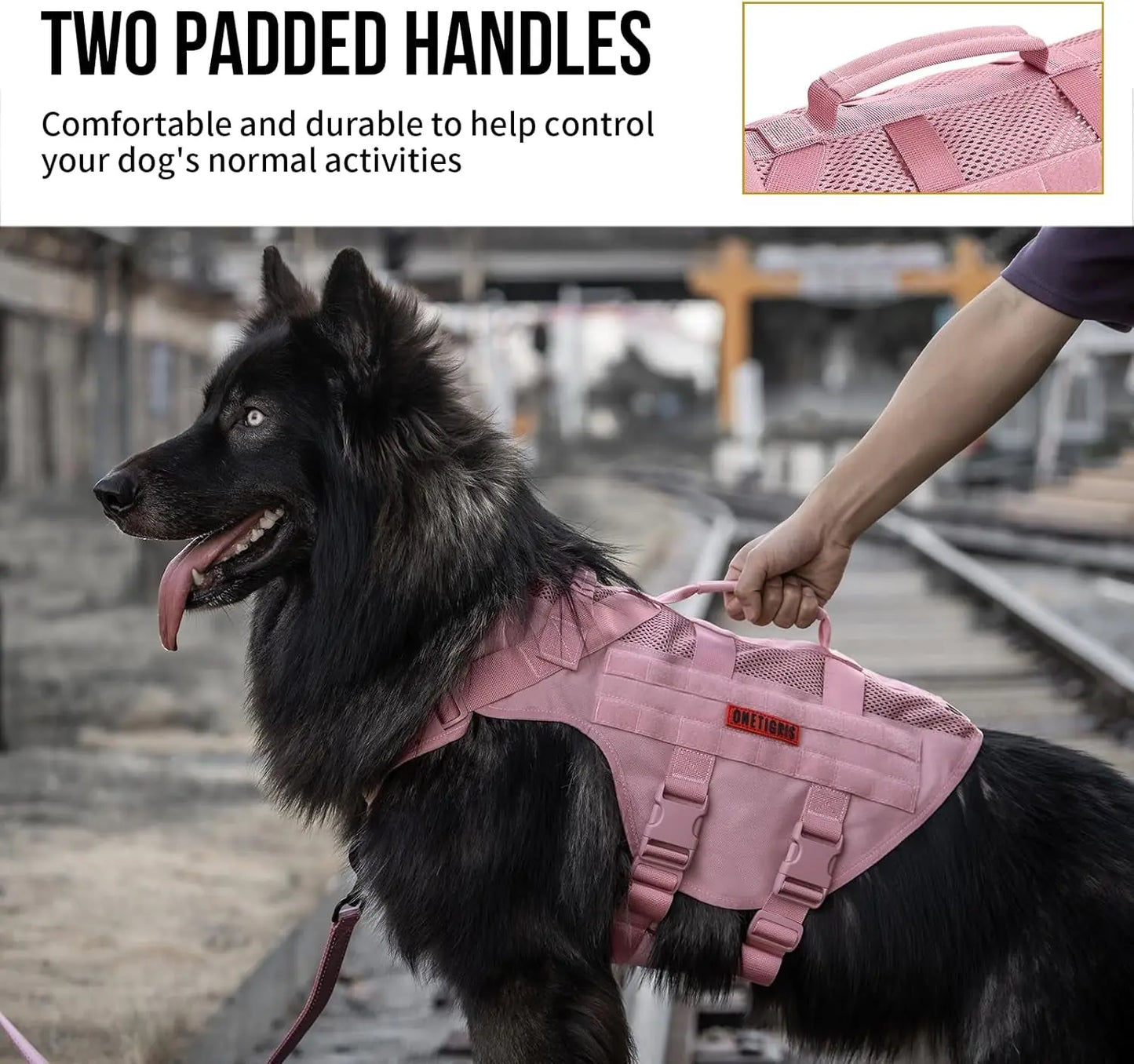 Tactical No-Pull Dog Harness – Mesh Military Vest with Handles for S -XL Dogs