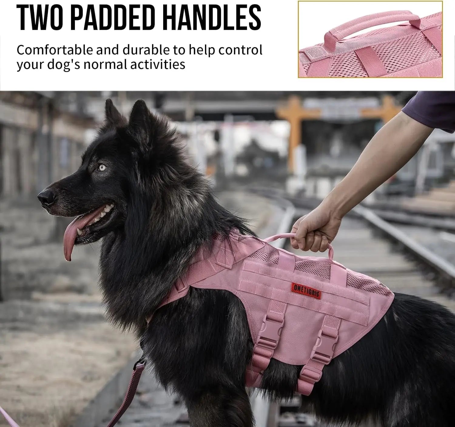 Tactical No-Pull Dog Harness – Mesh Military Vest with Handles for S -XL Dogs