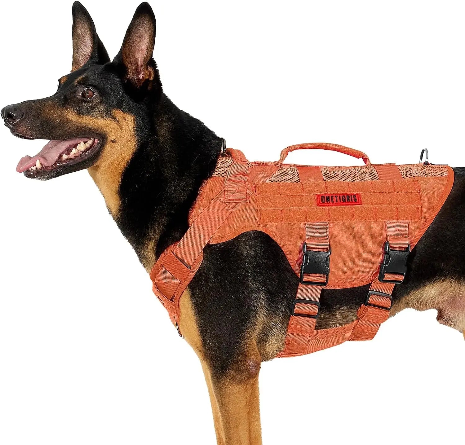 Tactical No-Pull Dog Harness – Mesh Military Vest with Handles for S -XL Dogs Orange Xl
