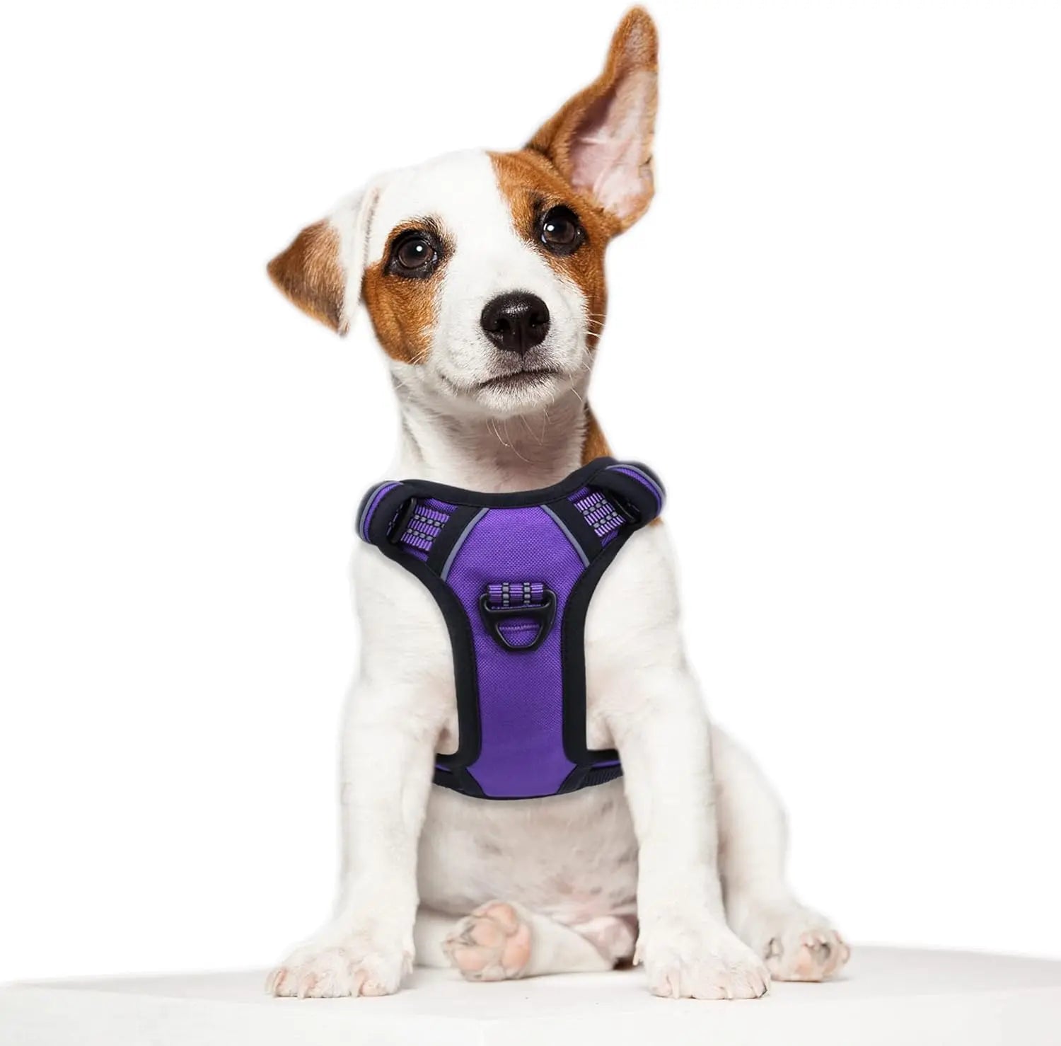Tactical No-Pull Dog Harness with Handle, Reflective Adjustable Training Vest Purple Xs(Neck:10-12", Chest:12-21")