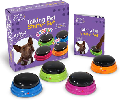 Talking Buttons for Dogs – 4-Pack Recordable Training Buttons with Guide Default Title