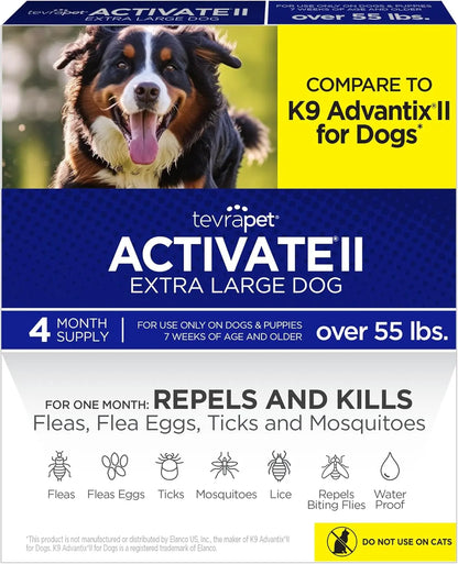 TevraPet Activate II Flea & Tick for Dogs 55+ lbs – 4 Month Supply Default Title