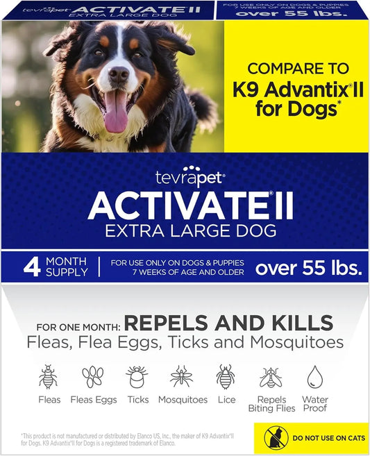 TevraPet Activate II Flea & Tick for Dogs 55+ lbs – 4 Month Supply Default Title
