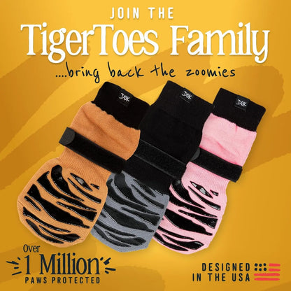 Tigertoes Non-Slip Dog Socks for Outdoors & Indoors, Extra Grip Paw Protection