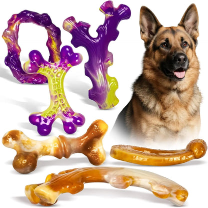 Tough Dog Chew Toys 3 Pack for Aggressive Chewers, Large Dogs, Bacon Flavor Model 315313