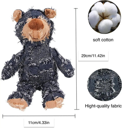 Tough Plush Dog Chew Toy for Heavy Chewers, Squeaky Durable Bear