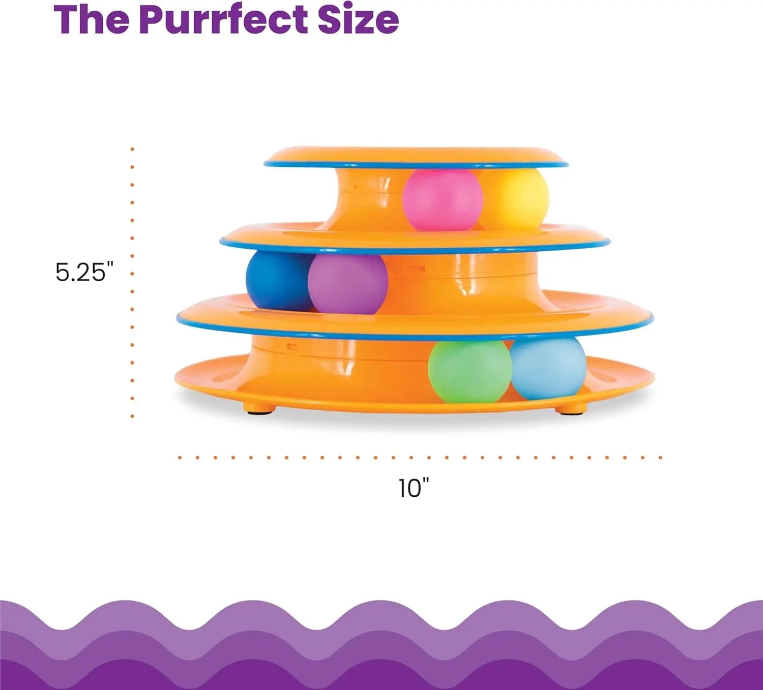 Tower of Tracks – 3-Level Interactive Cat Toy with 6 Balls, Non-Slip Base