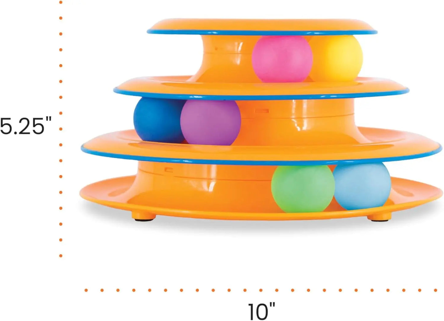 Tower of Tracks – 3-Level Interactive Cat Toy with 6 Balls, Non-Slip Base