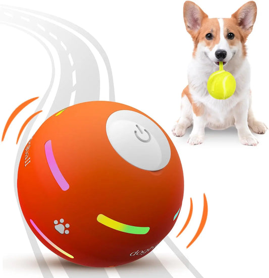 USB Rechargeable Interactive Dog Ball – Automatic Motion Rolling Toy for All Sizes Orange