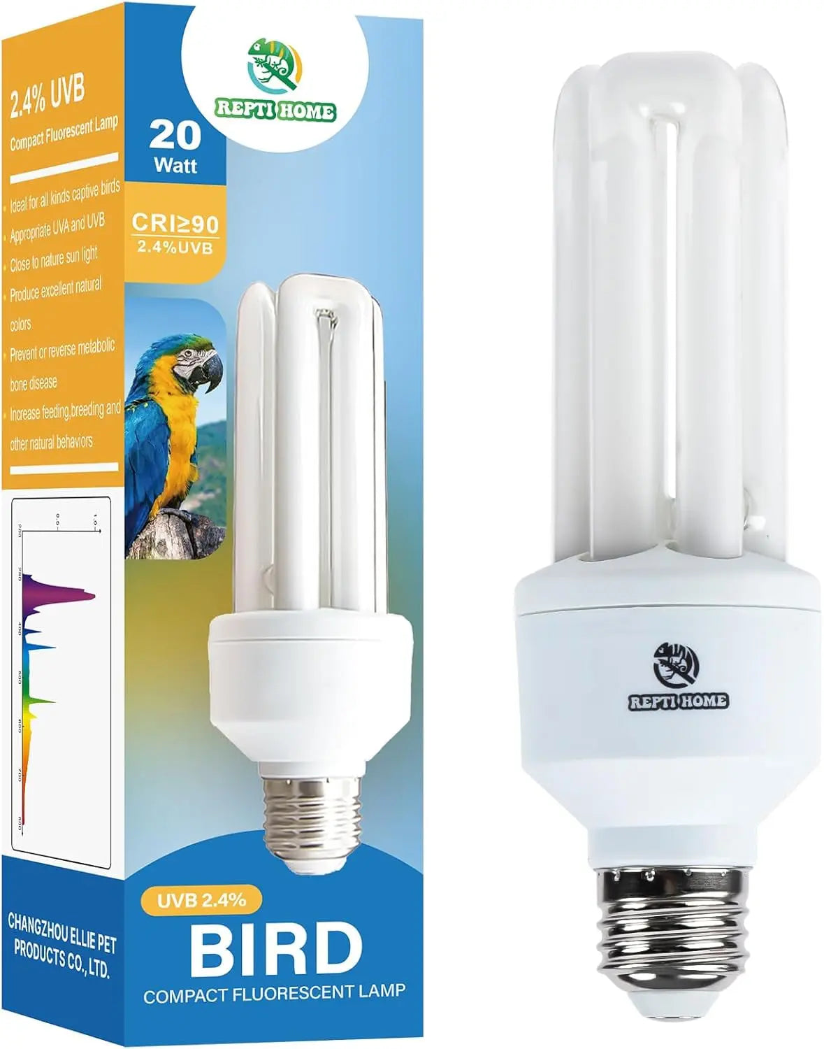 UVA UVB Bird Light Bulb 20W Full Spectrum Compact Lamp for Captive Birds Default Title