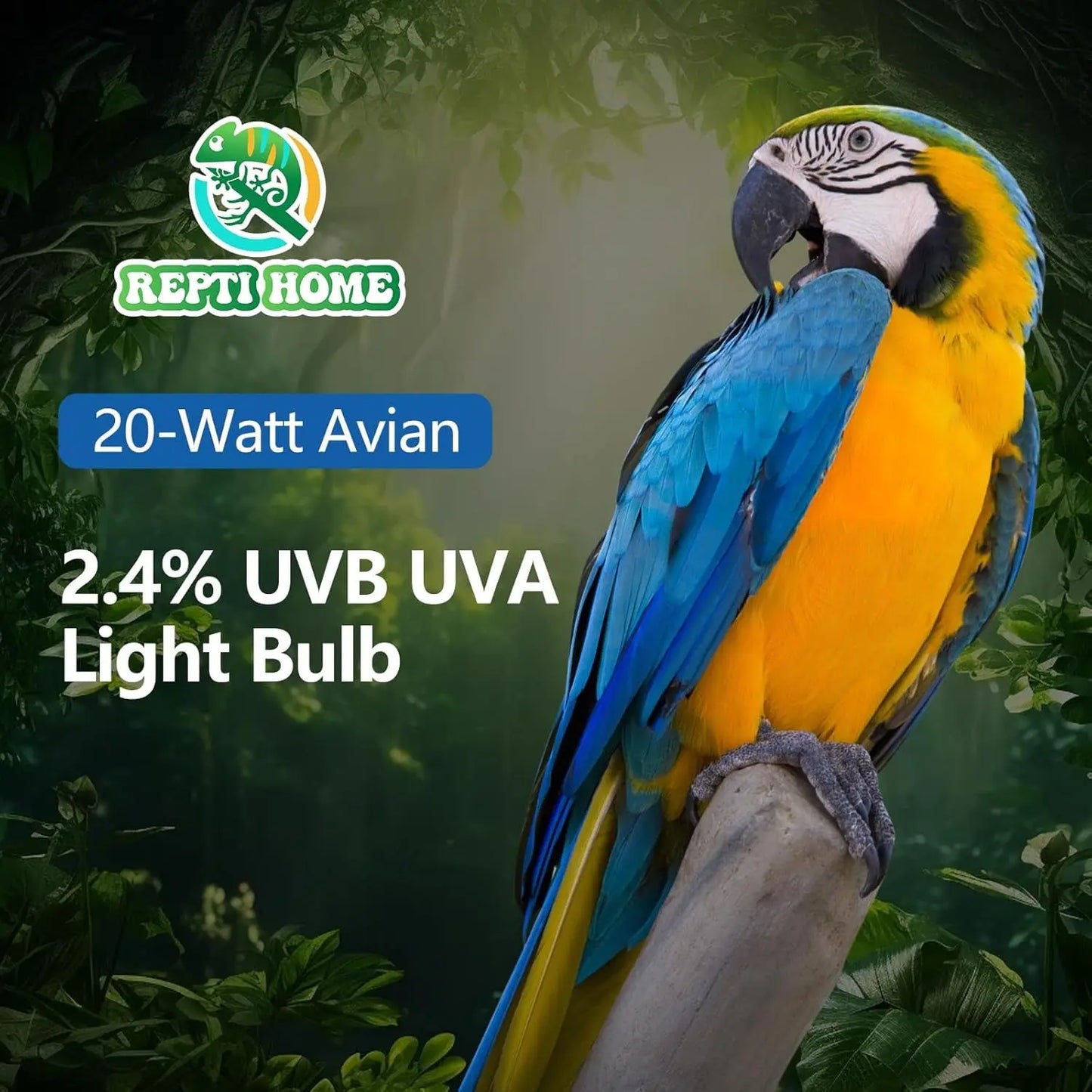 UVA UVB Bird Light Bulb 20W Full Spectrum Compact Lamp for Captive Birds