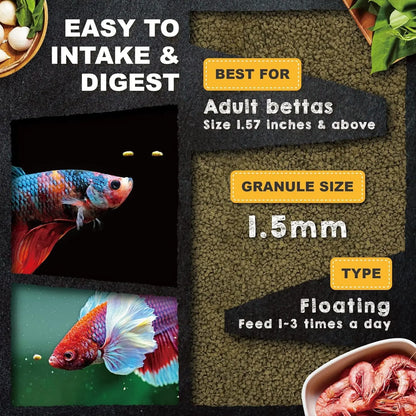 Ultra Fresh Betta Food Pro Shrimp Patties 50% Prawn Natural Protein