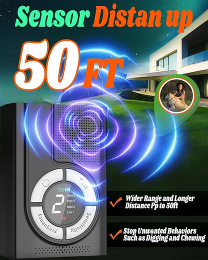 Ultrasonic Anti Barking Device Rechargeable Dog Bark Control Trainer 50Ft