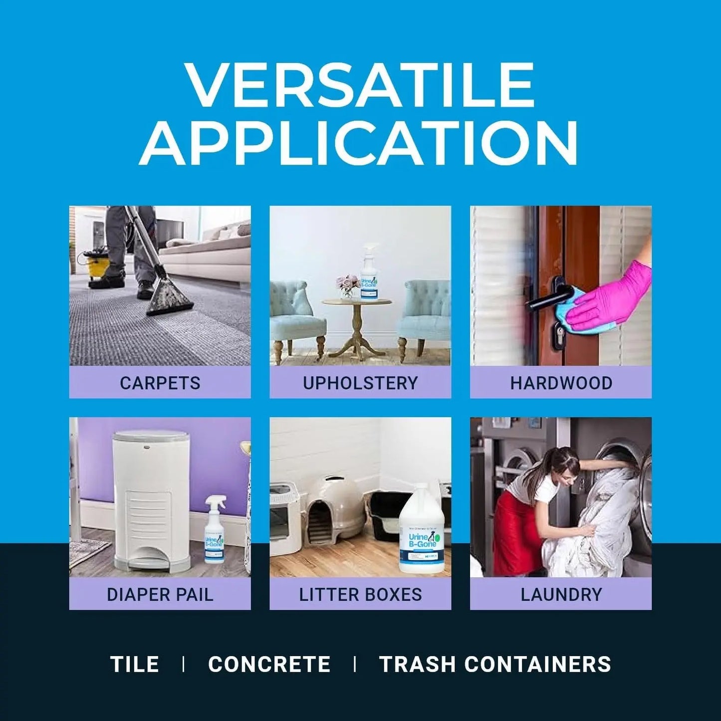 Urine B-Gone Enzyme Pet Odor Eliminator & Stain Remover – Lavender/Citrus Scent