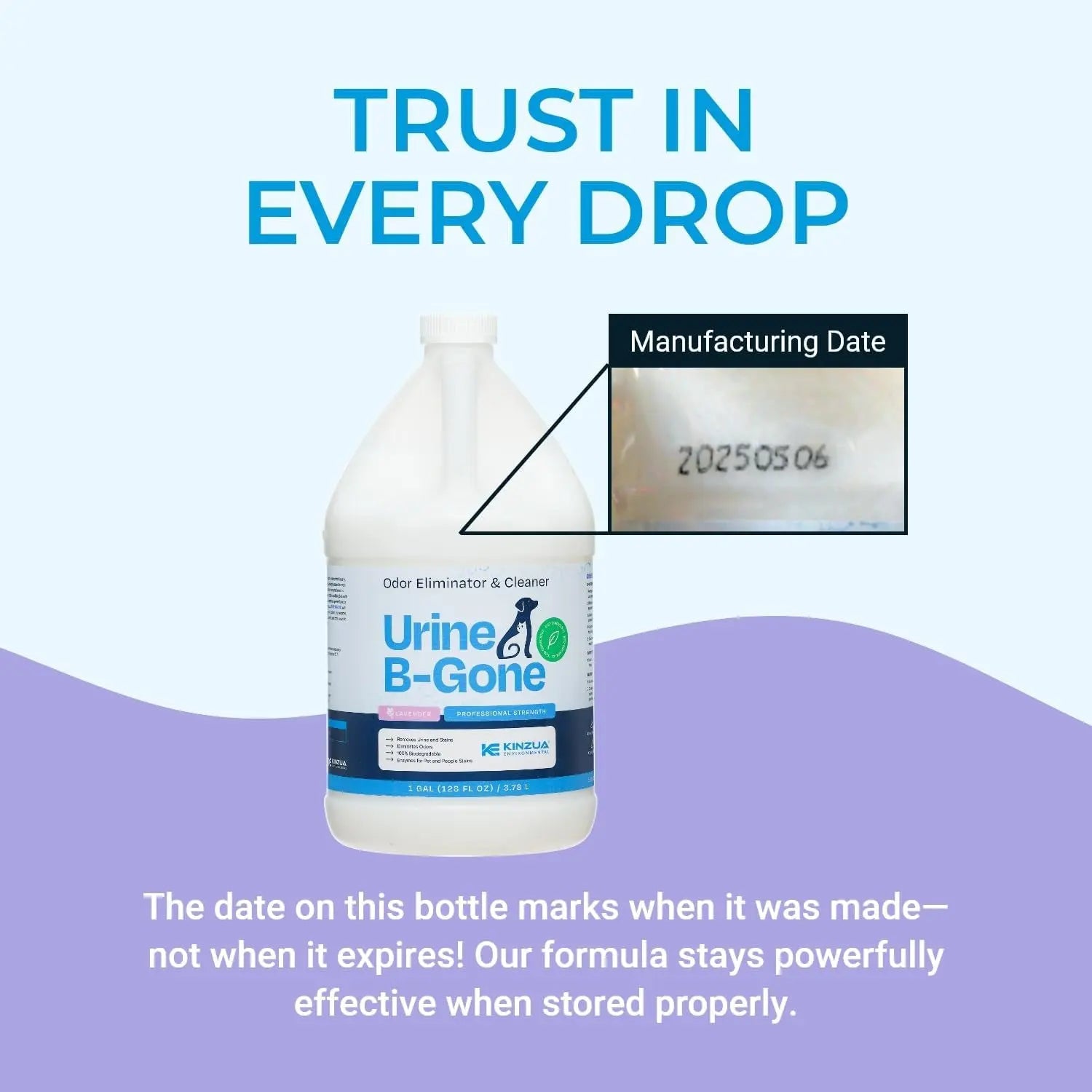 Urine B-Gone Enzyme Pet Odor Eliminator & Stain Remover – Lavender/Citrus Scent