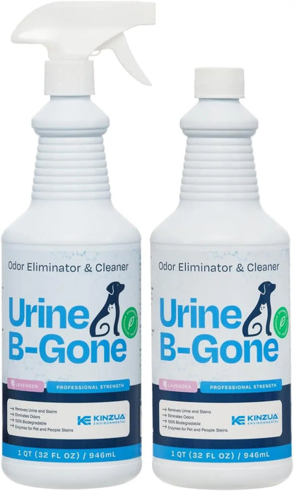 Urine B-Gone Enzyme Pet Odor Eliminator & Stain Remover – Lavender/Citrus Scent Lavender 32 Fl Oz (Pack Of 2)