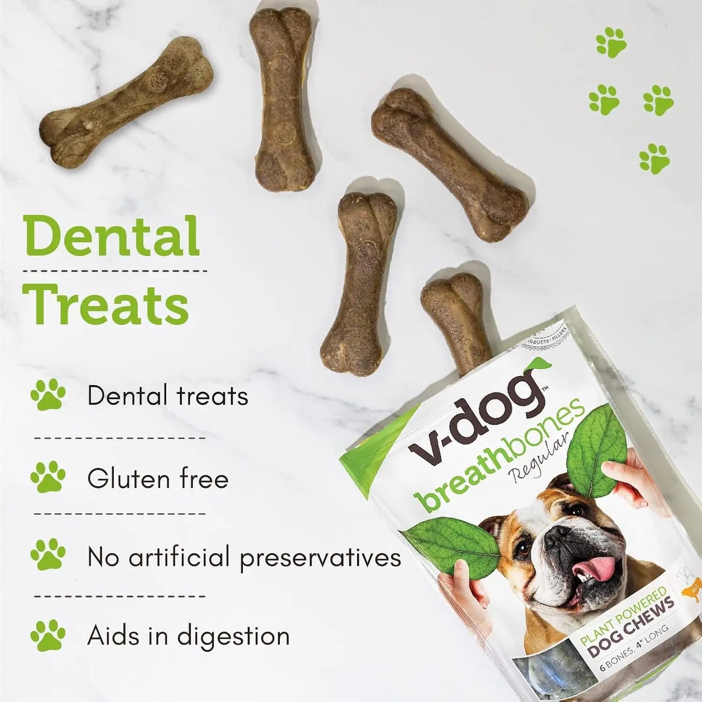 Vegan Dog Treats Dental Chews 8 oz Fresh Breath Natural Dog Treats