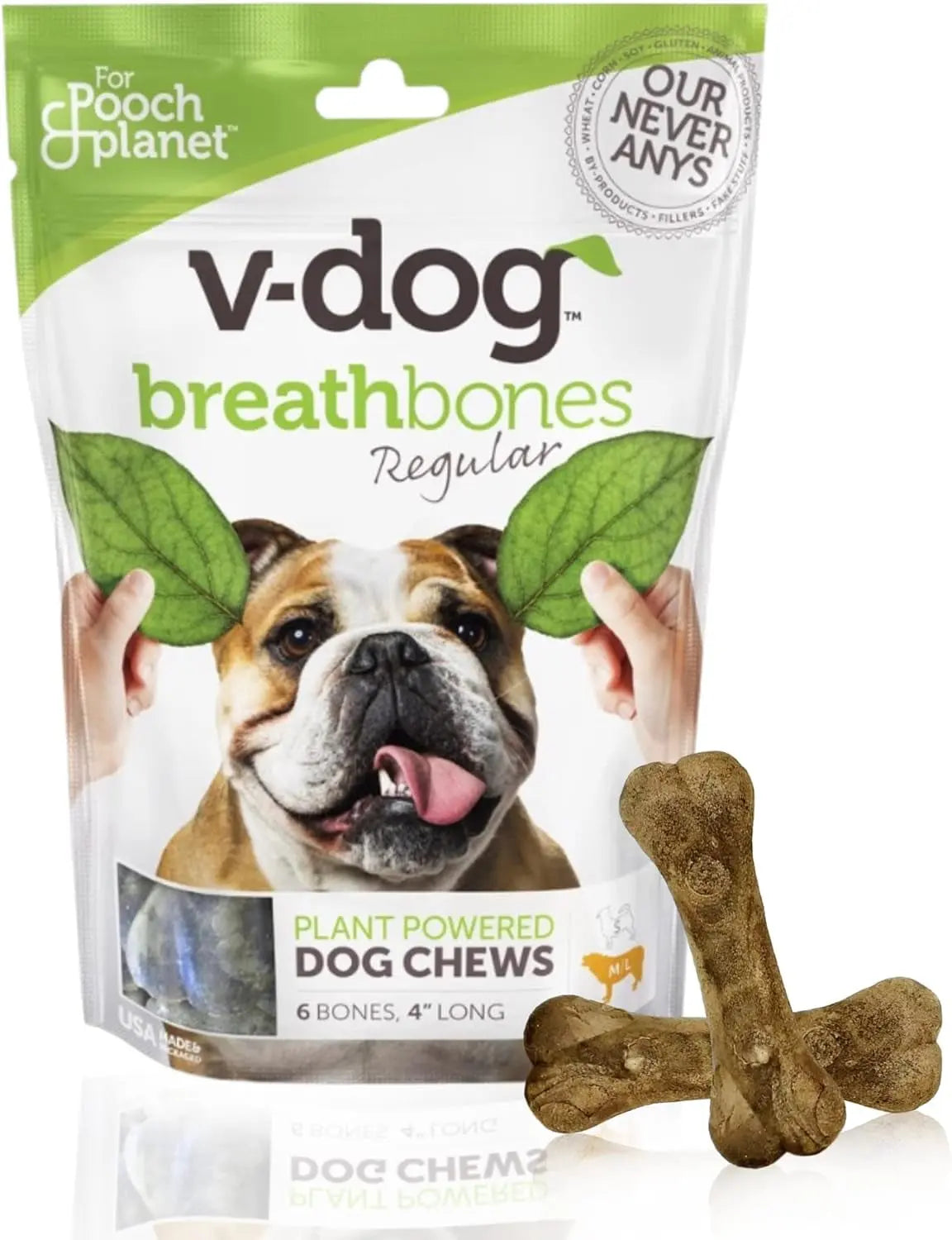Vegan Dog Treats Dental Chews 8 oz Fresh Breath Natural Dog Treats Mint 8.5 Ounce (Pack Of 1)