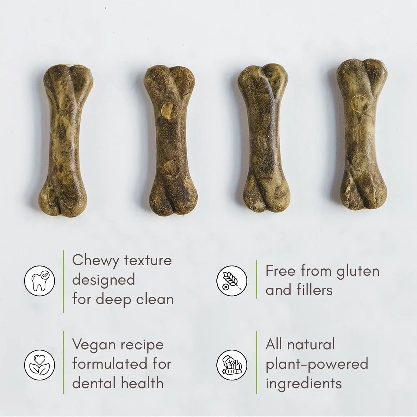Vegan Dog Treats Dental Chews 8 oz Fresh Breath Natural Dog Treats