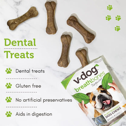 Vegan Dog Treats Dental Chews 8 oz Fresh Breath Natural Dog Treats
